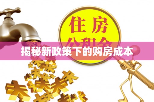 余干揭秘新政策下的购房成本