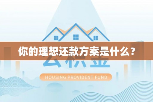余干你的理想还款方案是什么？